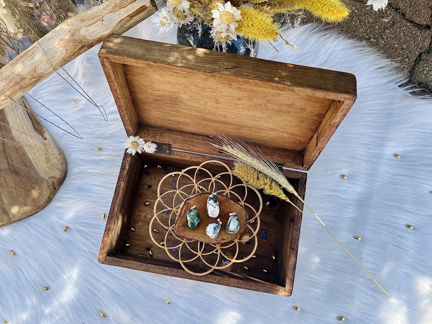 Pendentif en pierre d'Agate Arbre