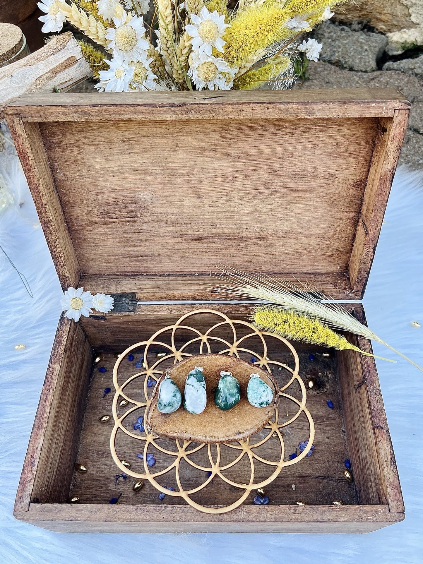 Pendentif en pierre d'Agate Arbre