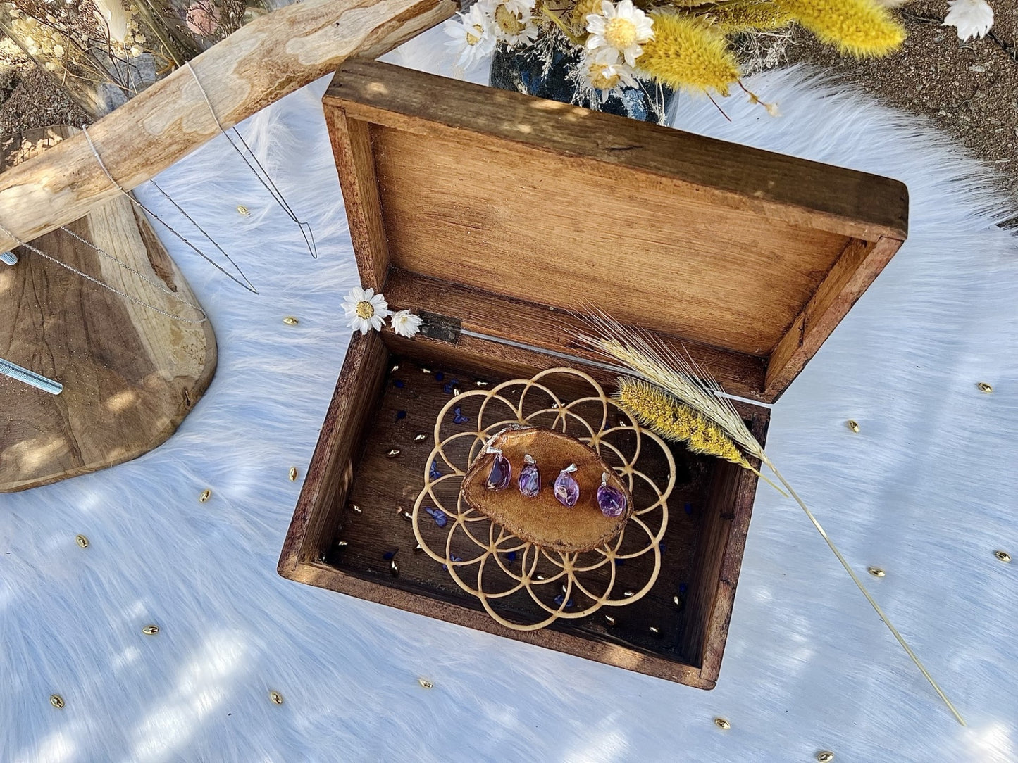 Pendentif en pierre d'Améthyste