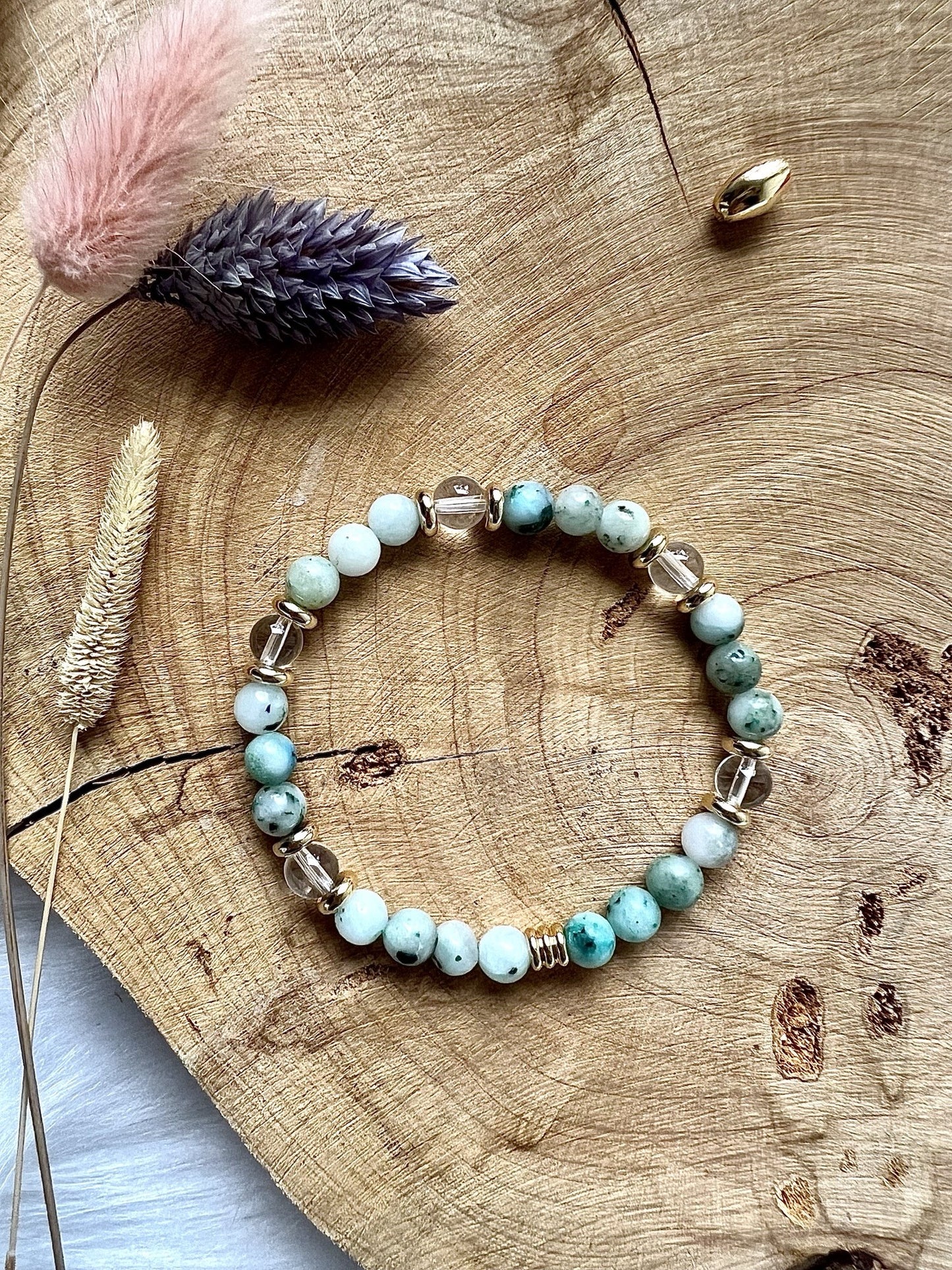Bracelet en pierre de Jaspe Kiwi 6mm déco