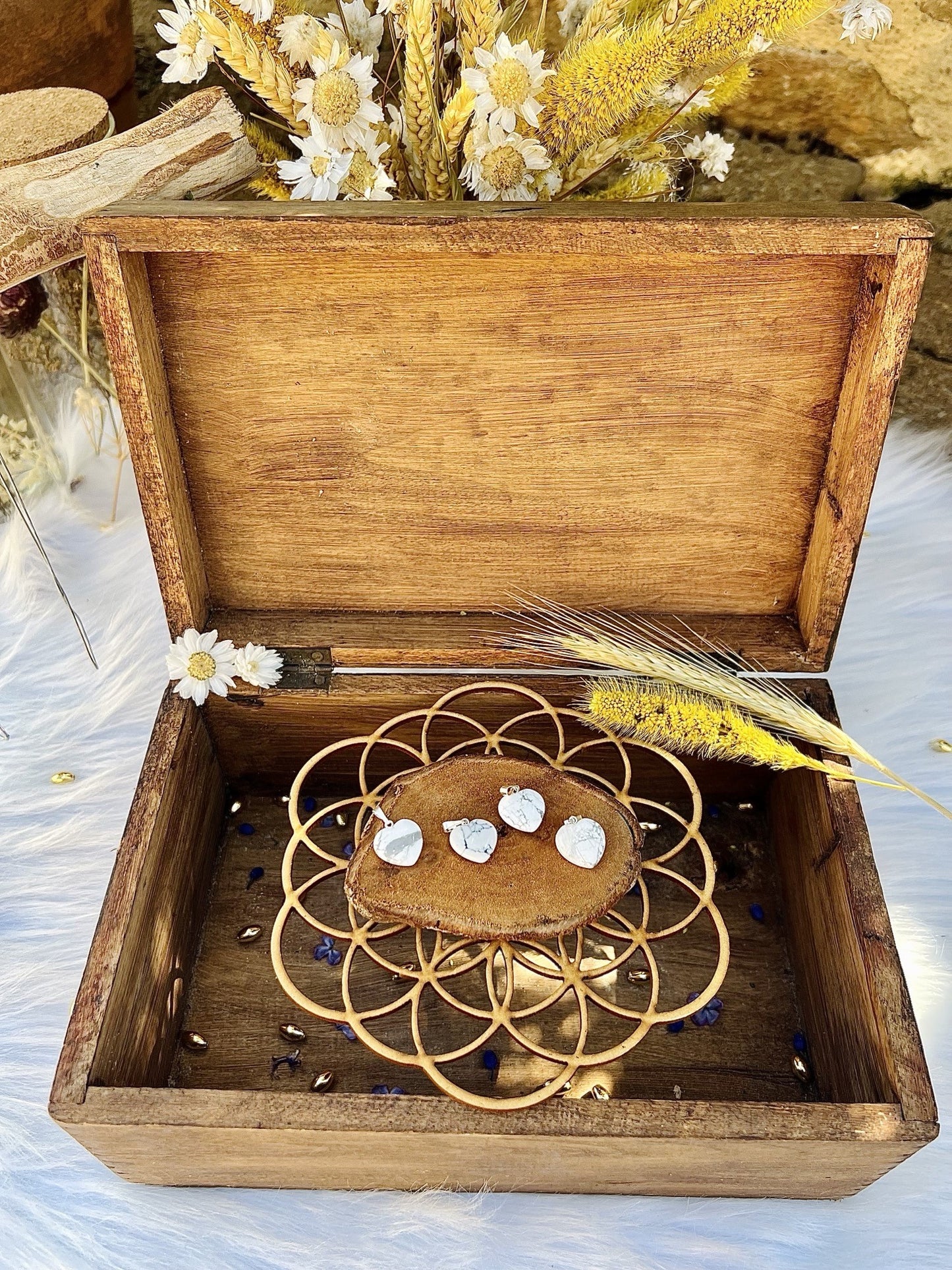 Pendentif en pierre d'Howlite