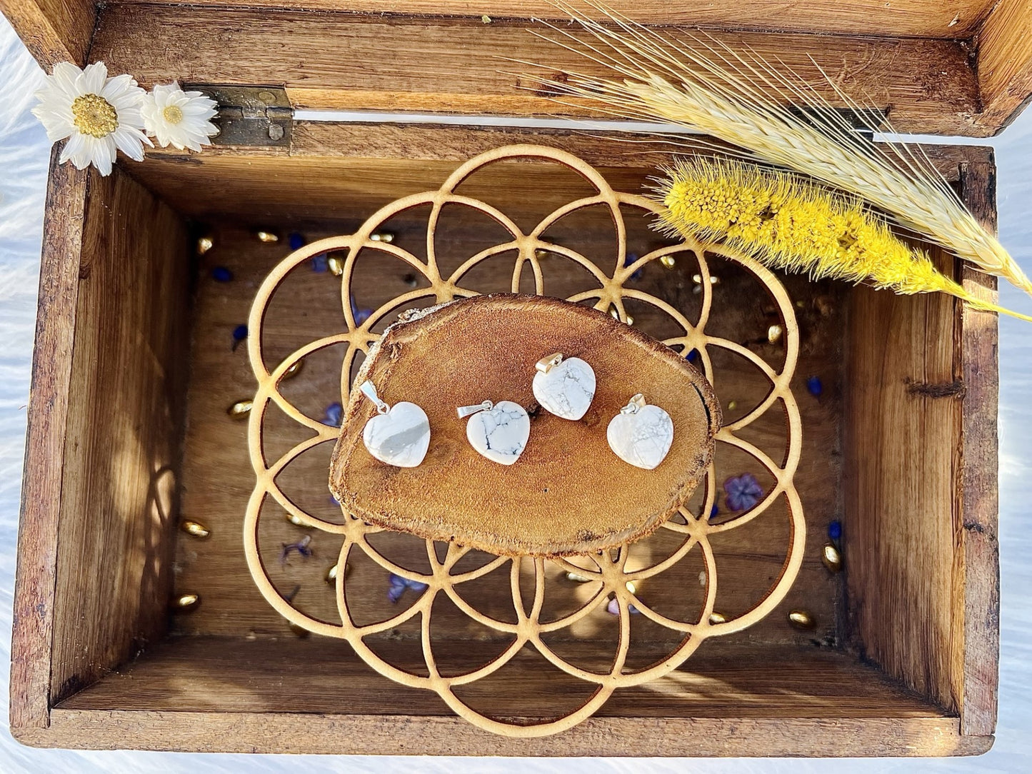 Pendentif en pierre d'Howlite