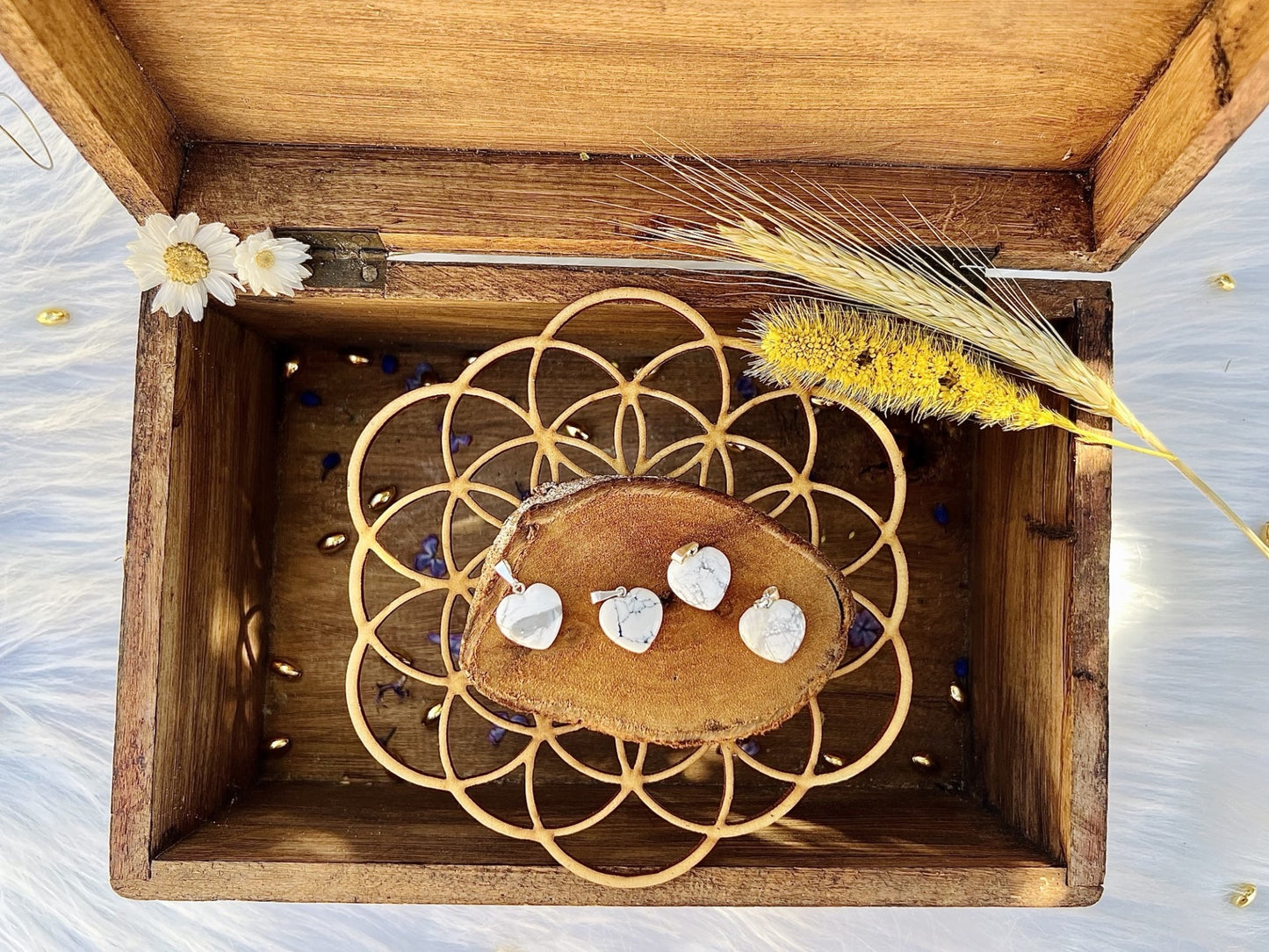 Pendentif en pierre d'Howlite