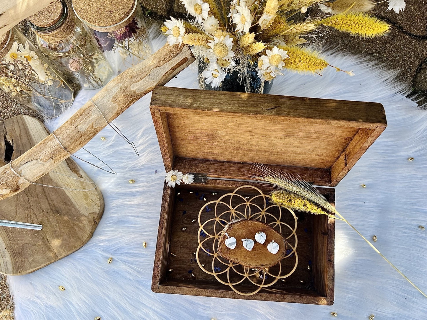 Pendentif en pierre d'Howlite