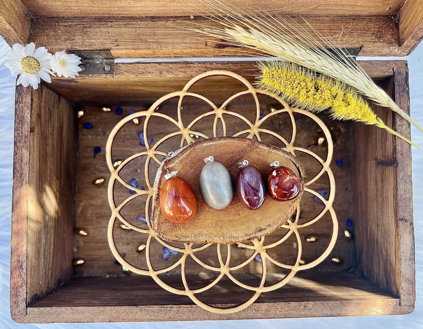 Pendentif en pierre de Jaspe Mookaïte