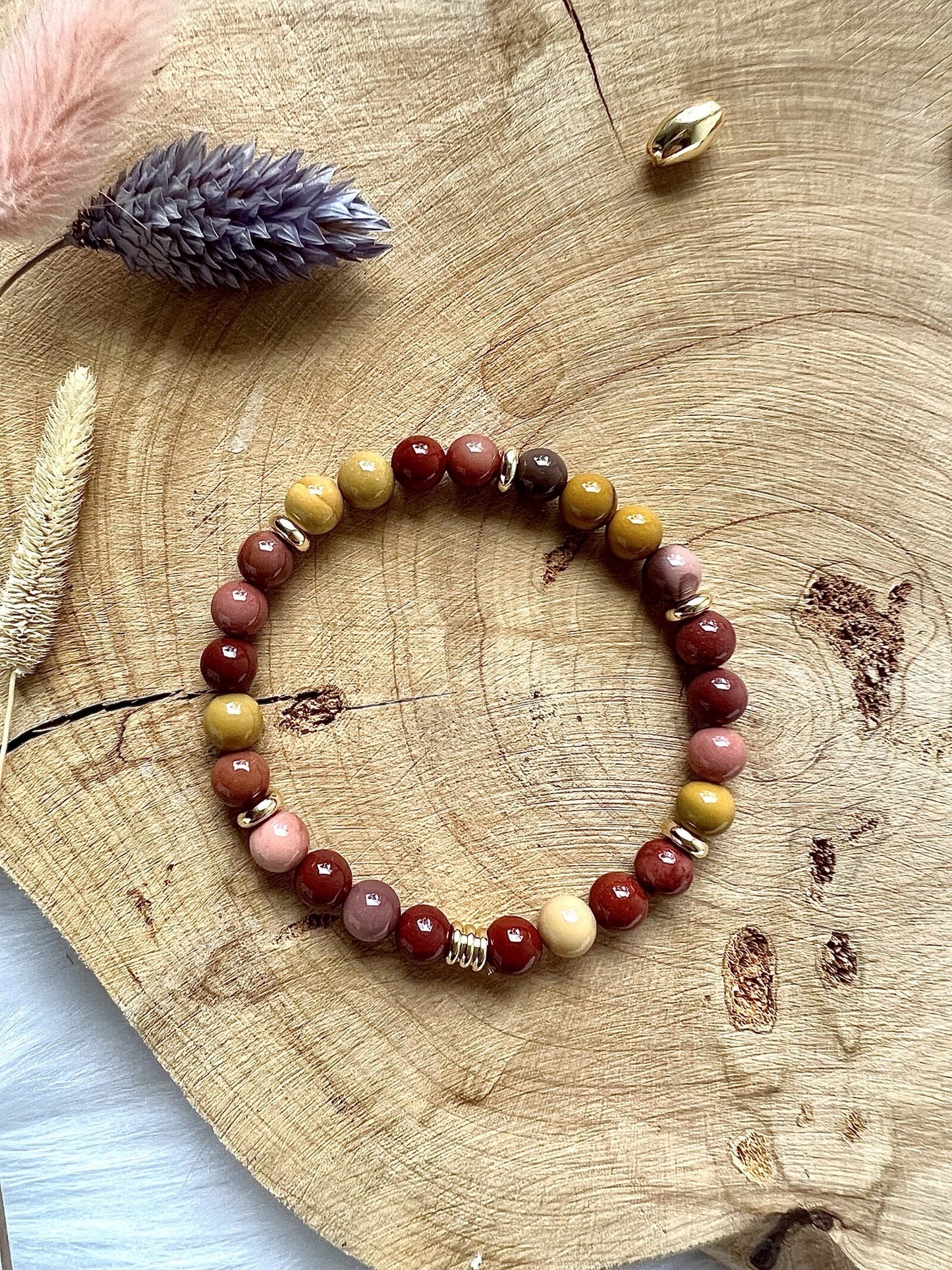Bracelet en pierre de Jaspe Mookaïte (6mm)