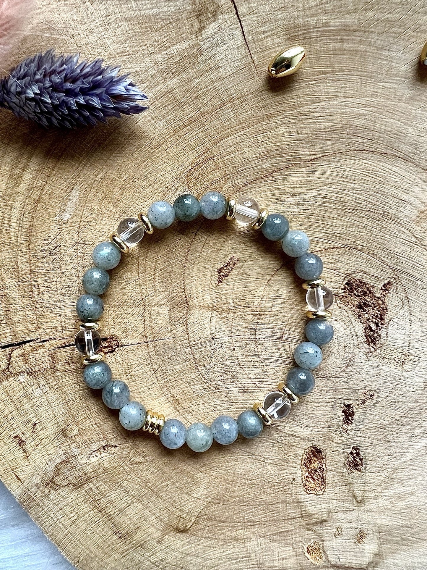 Bracelet en pierre de Labradorite 6 mm déco