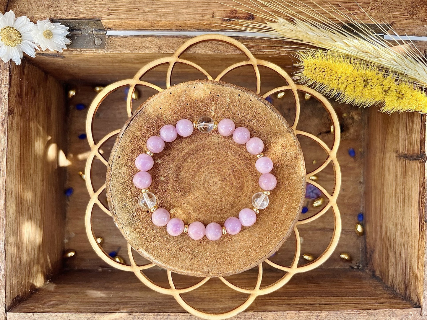 Bracelet en pierre de Lépidolite déco (8mm)