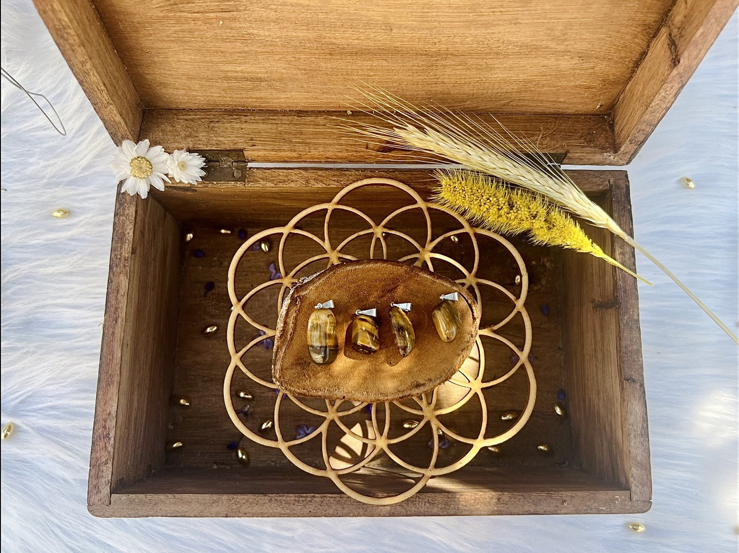Pendentif en pierre d'Œil De Tigre