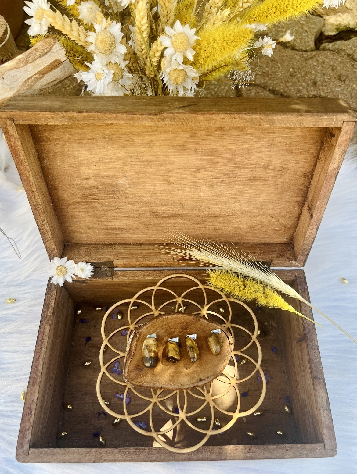 Pendentif en pierre d'Œil De Tigre