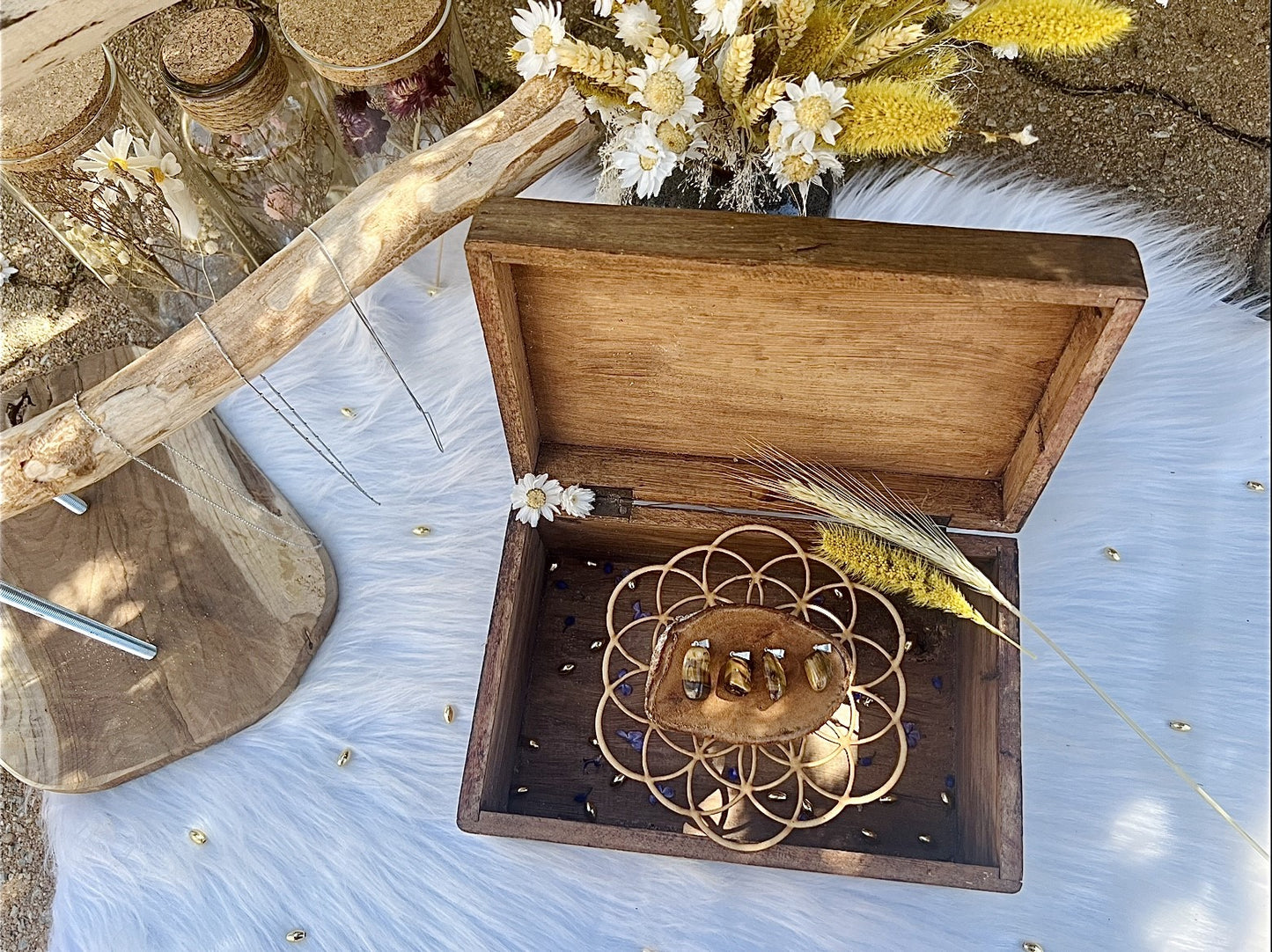 Pendentif en pierre d'Œil De Tigre