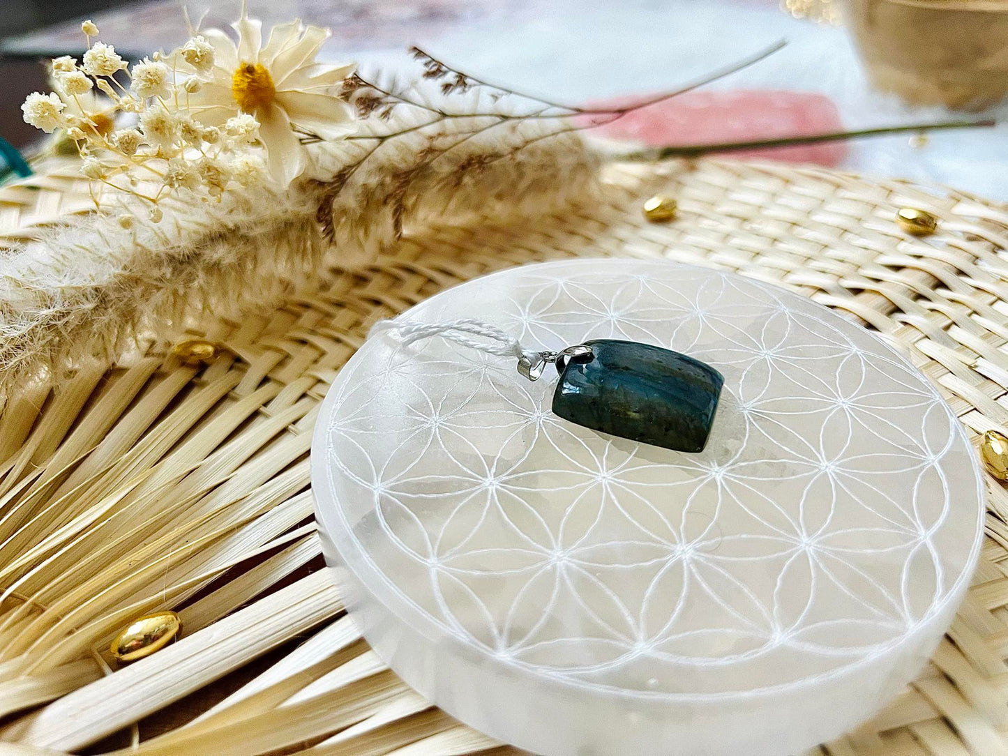 Pendentif en pierre de Labradorite