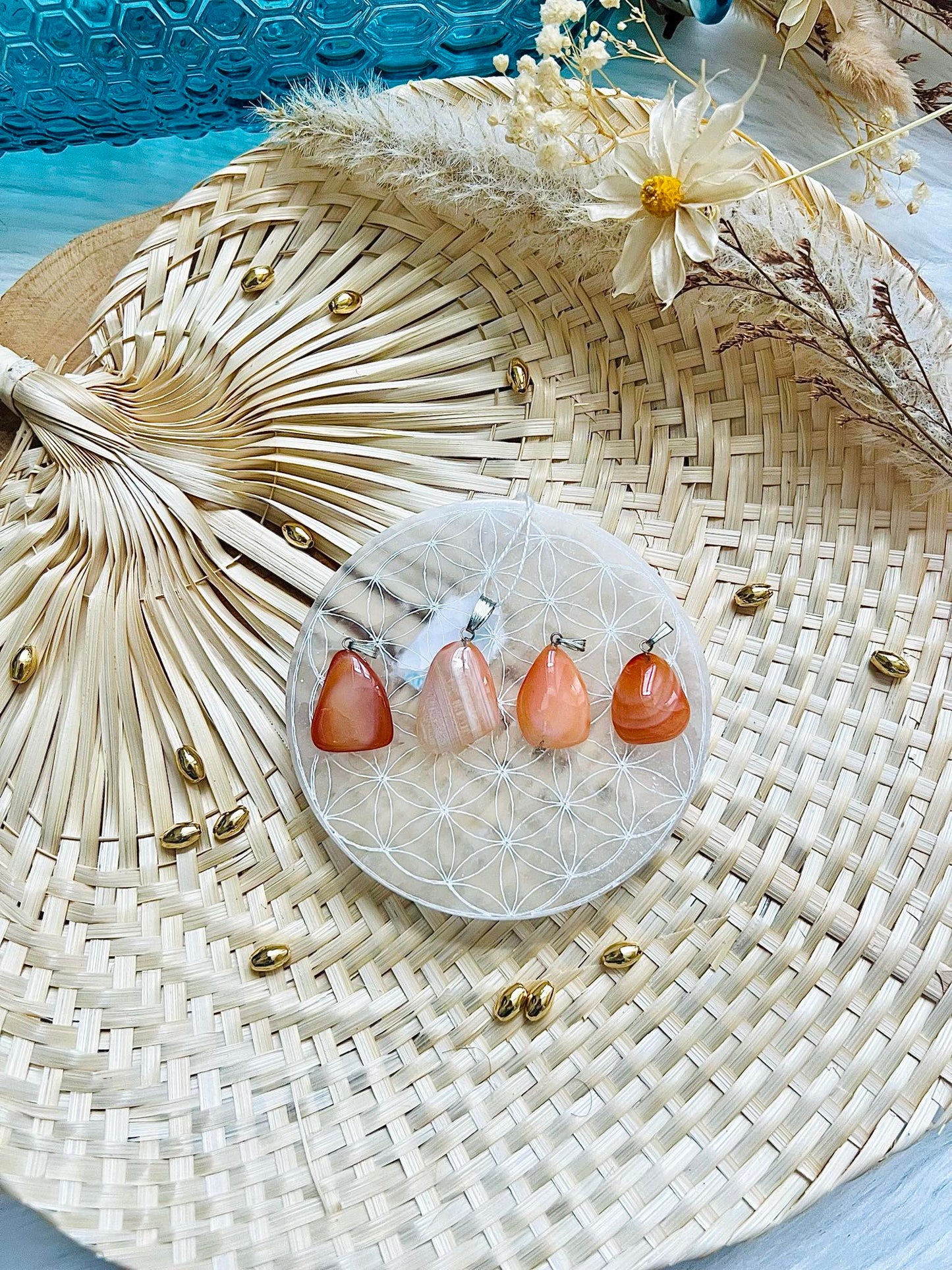 Pendentif en pierre de Cornaline
