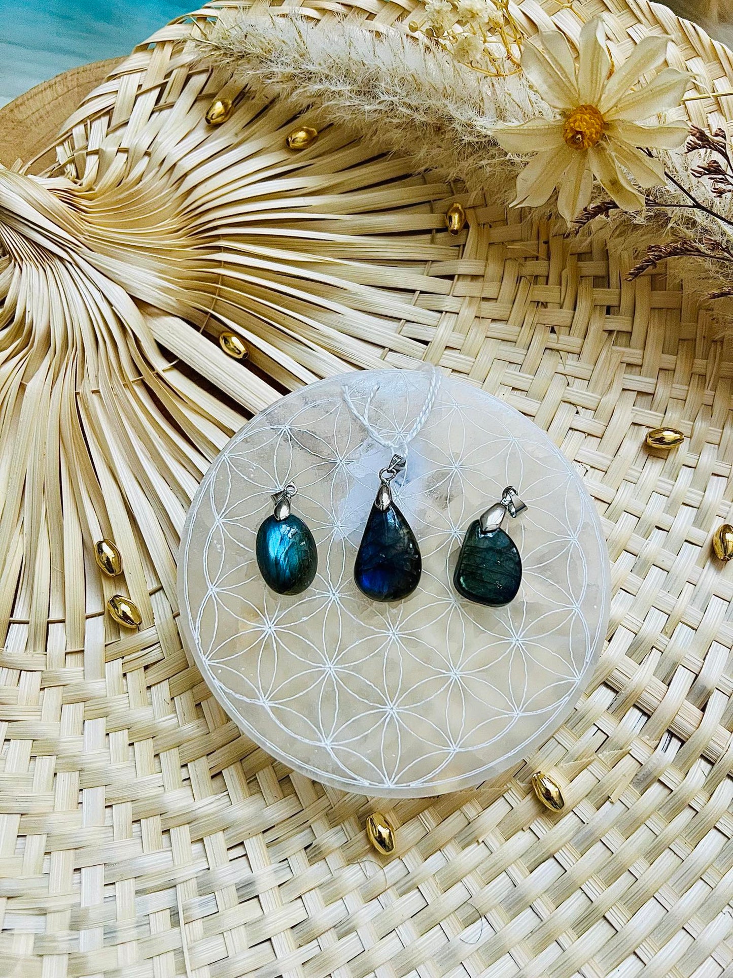 Pendentif en pierre de Labradorite