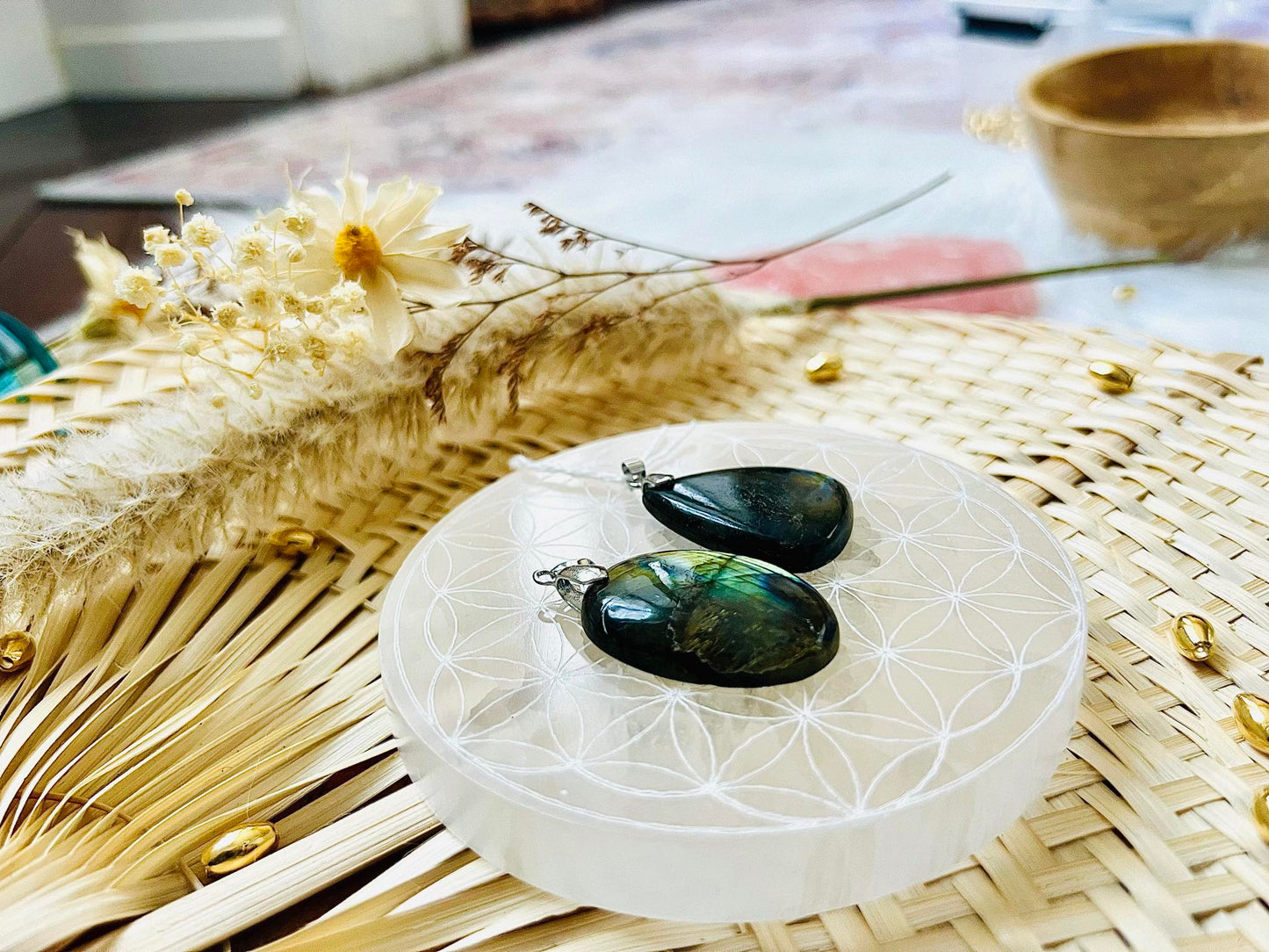 Pendentif en pierre de Labradorite