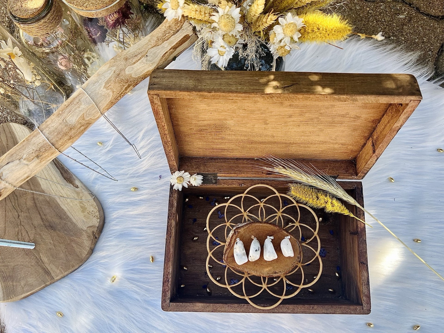 Pendentif en pierre de Péristérite :