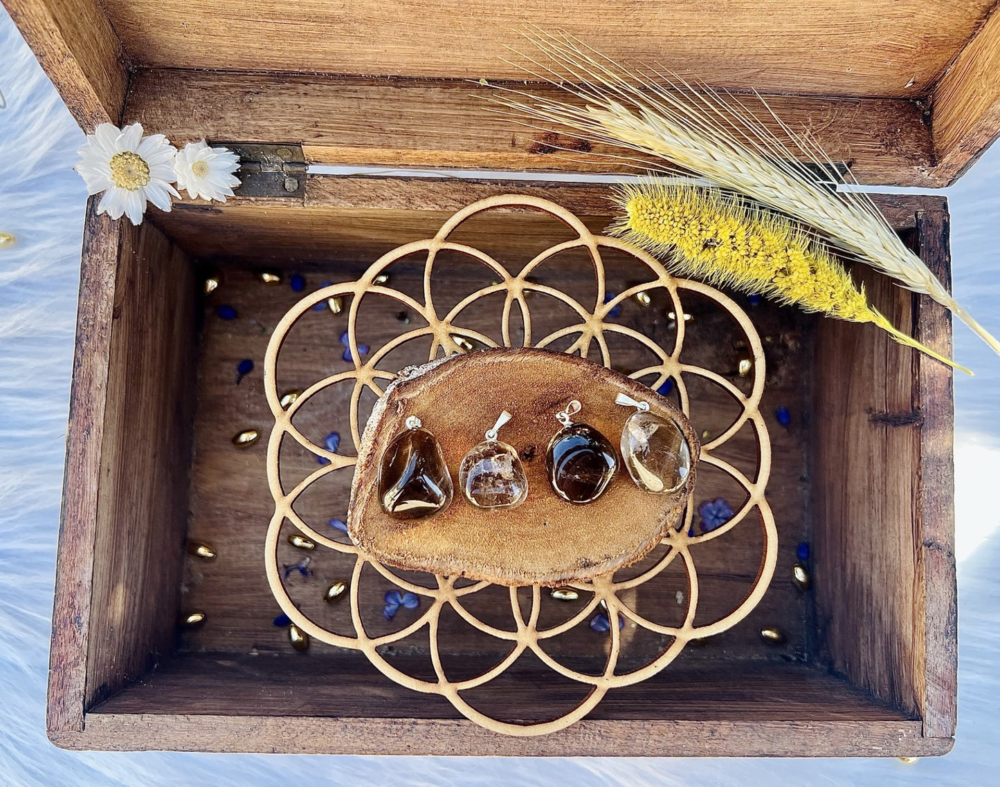 Pendentif en pierre de Quartz-Fumé