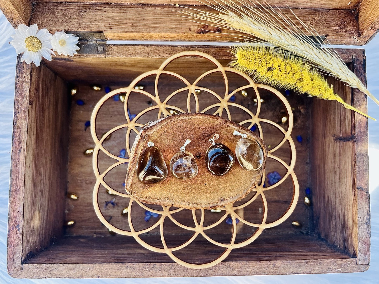 Pendentif en pierre de Quartz-Fumé