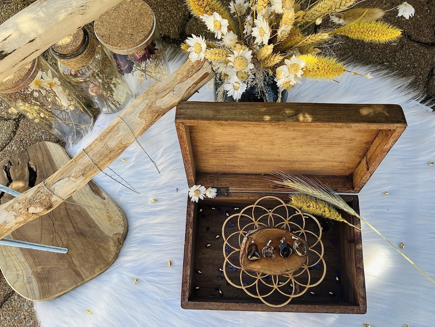 Pendentif en pierre de Quartz-Fumé