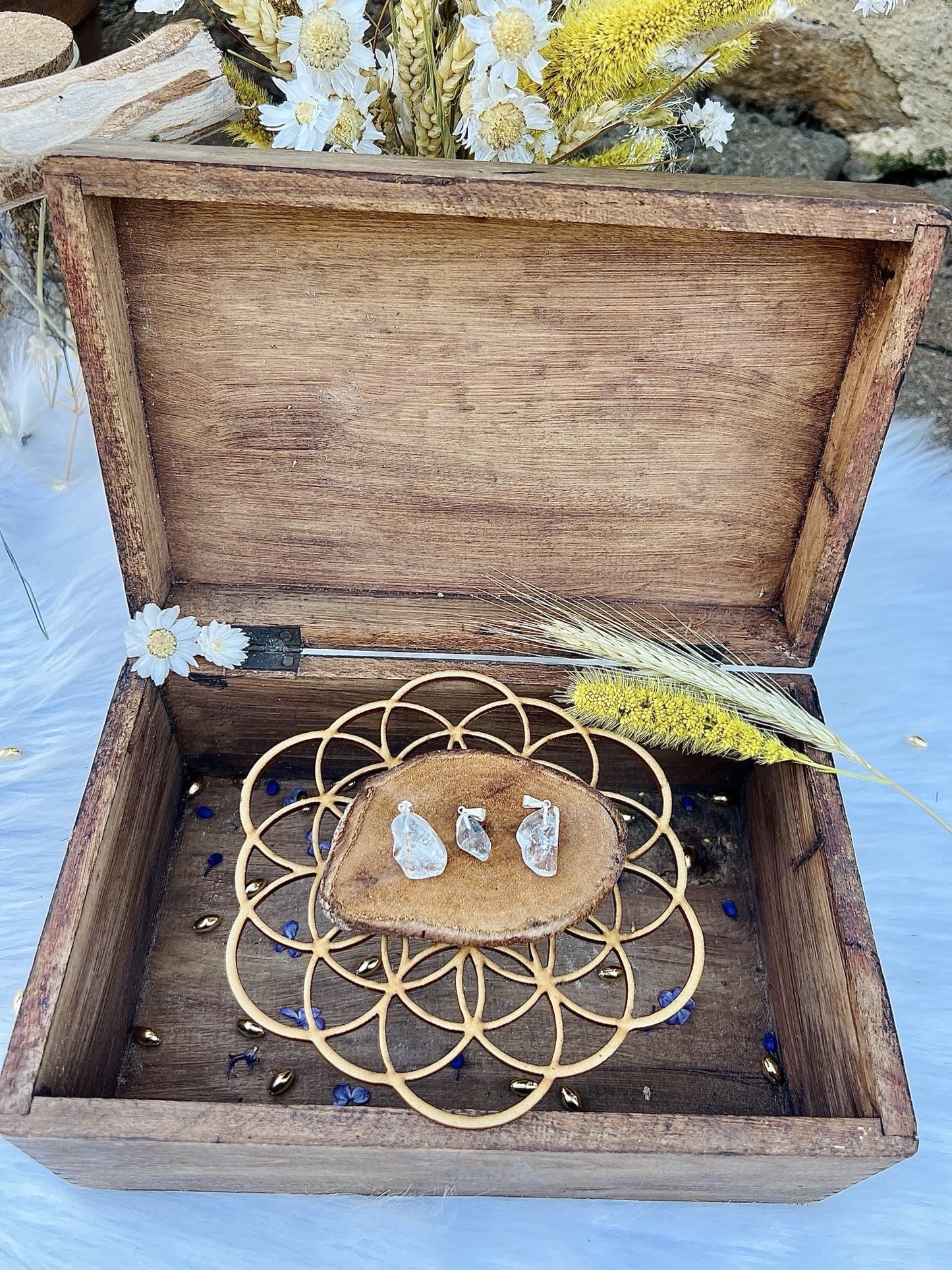Pendentif en pierre de Topaze Bleu