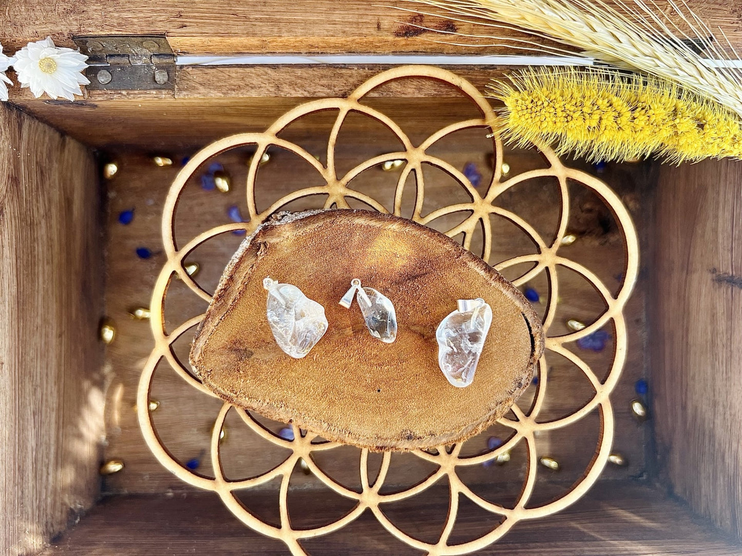 Pendentif en pierre de Topaze Bleu