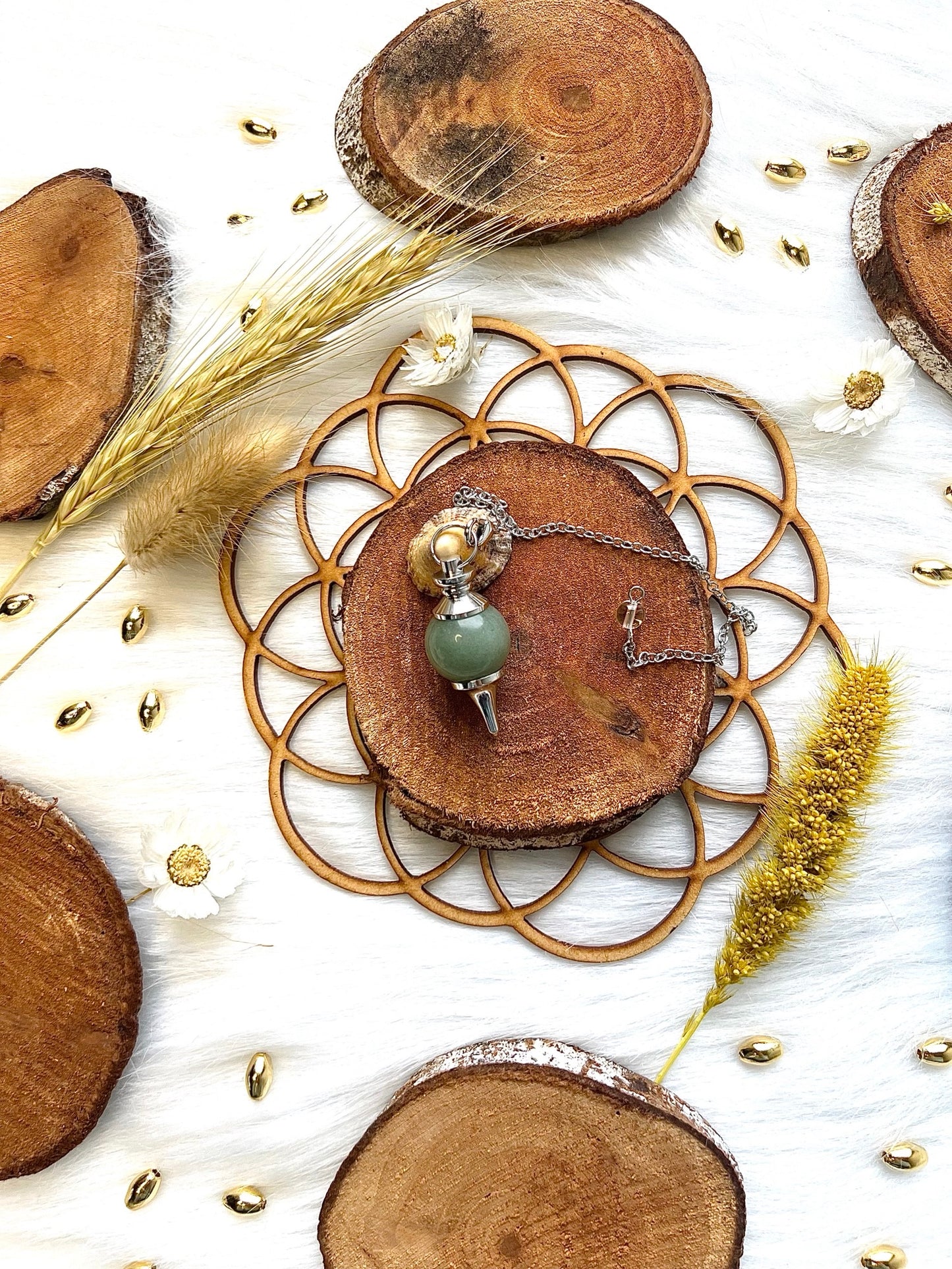 Pendule en pierre d'Aventurine