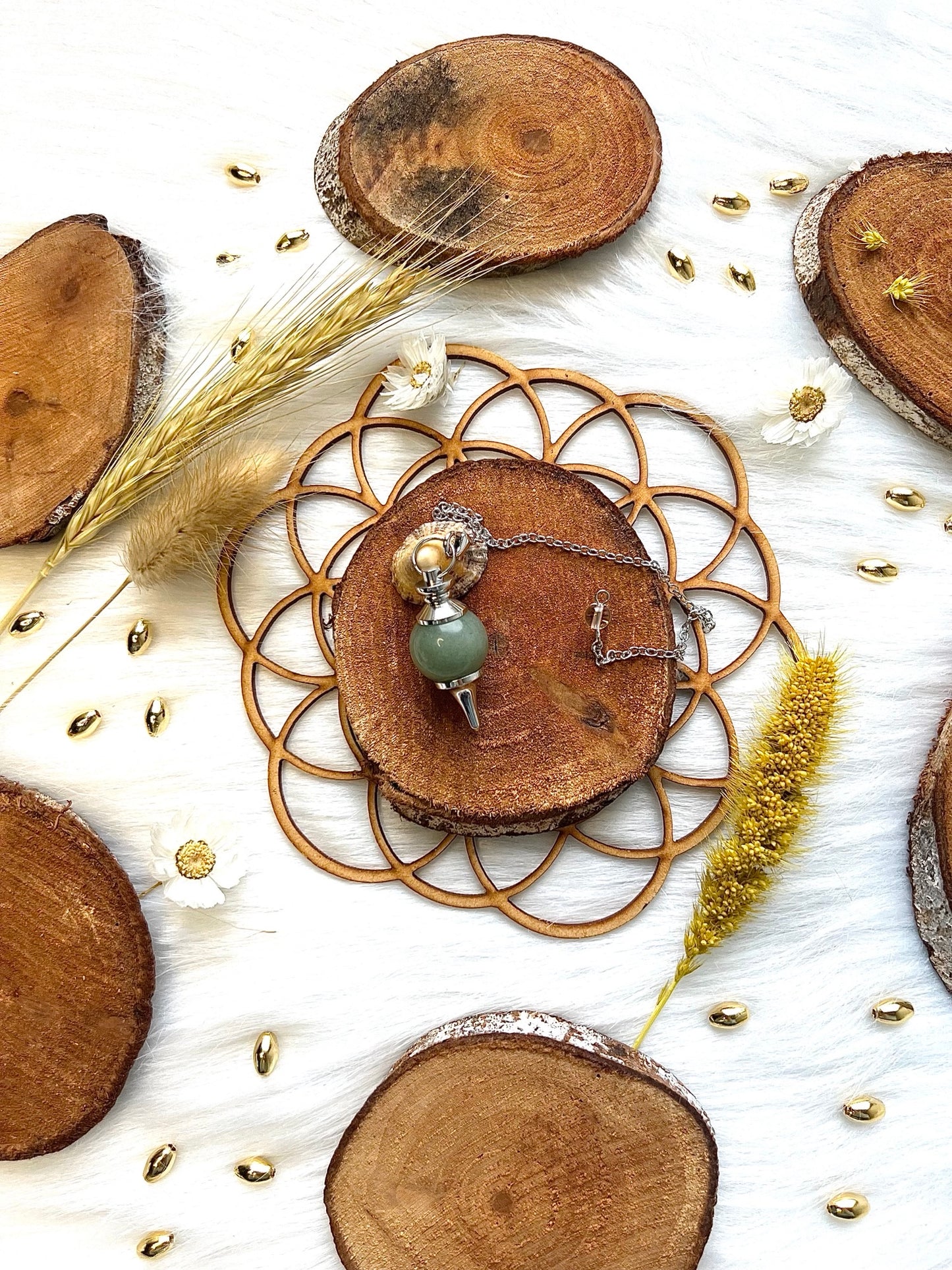 Pendule en pierre d'Aventurine
