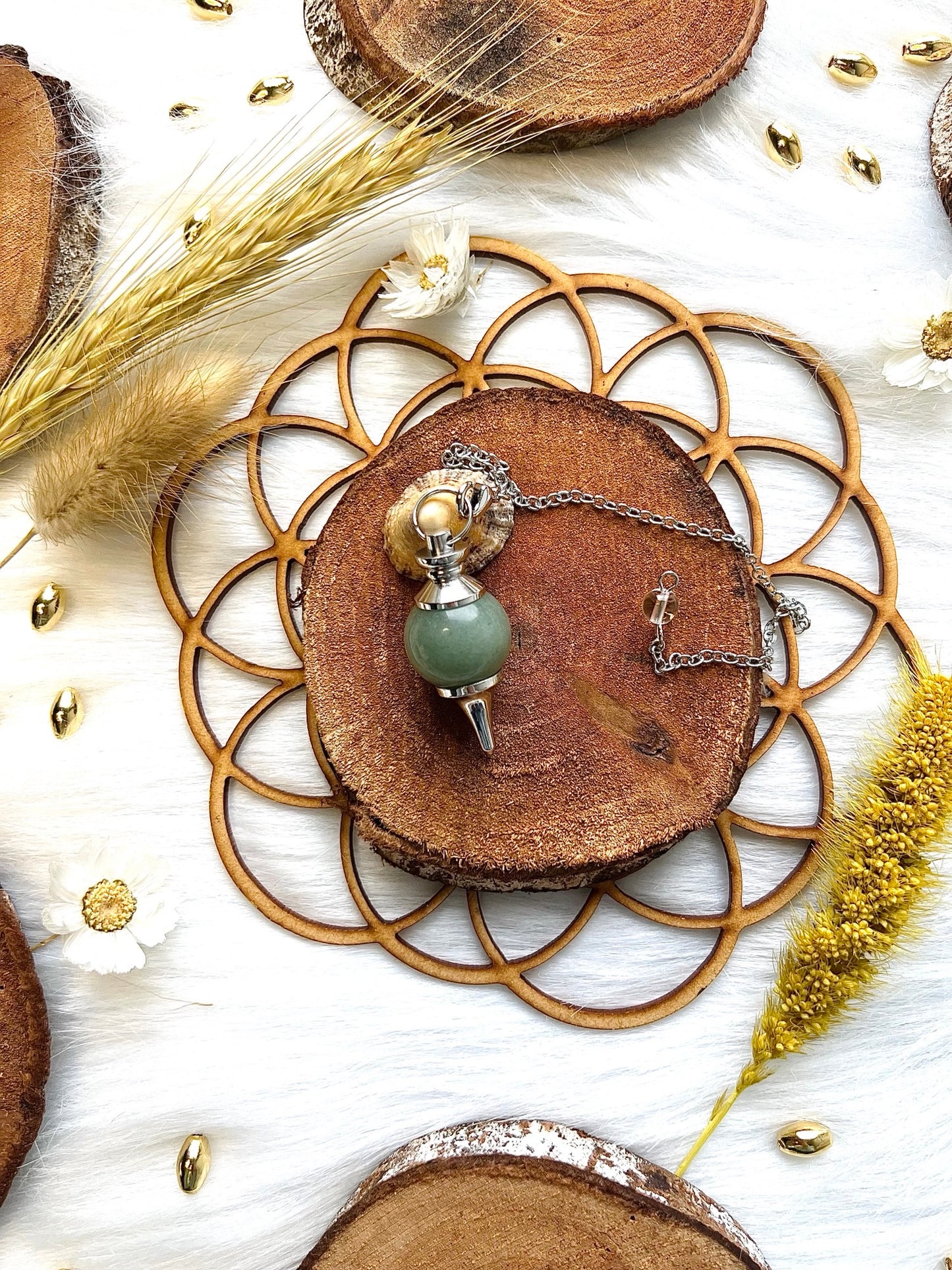 Pendule en pierre d'Aventurine