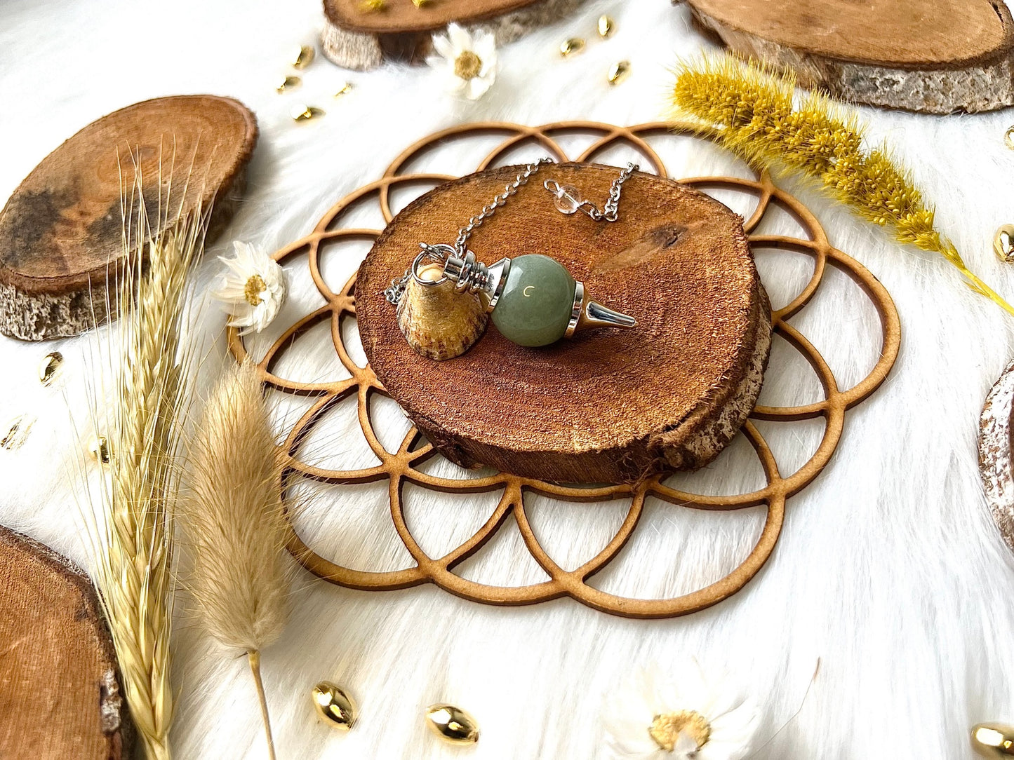 Pendule en pierre d'Aventurine