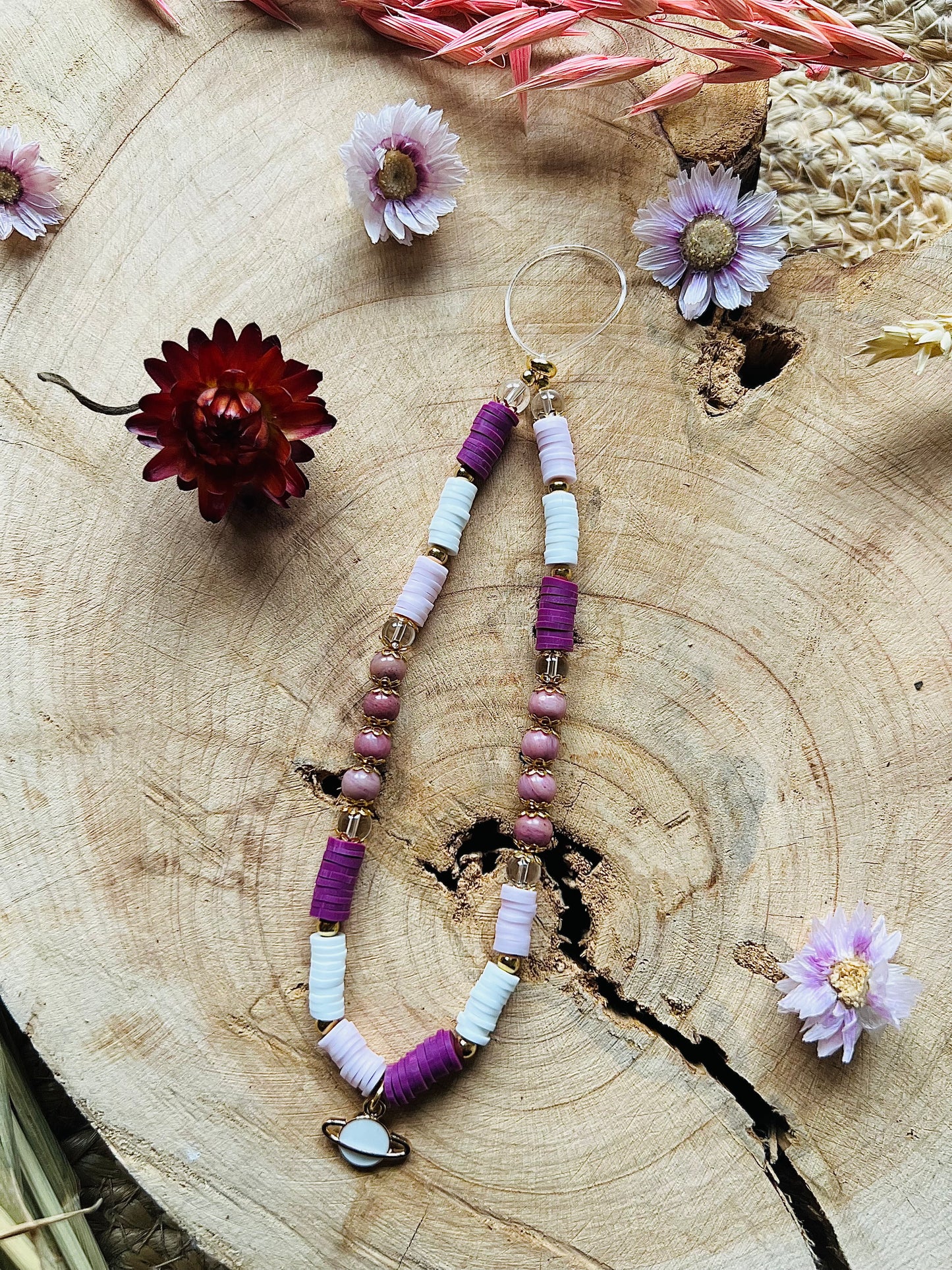 Bijoux de téléphone en pierre de Rhodonite