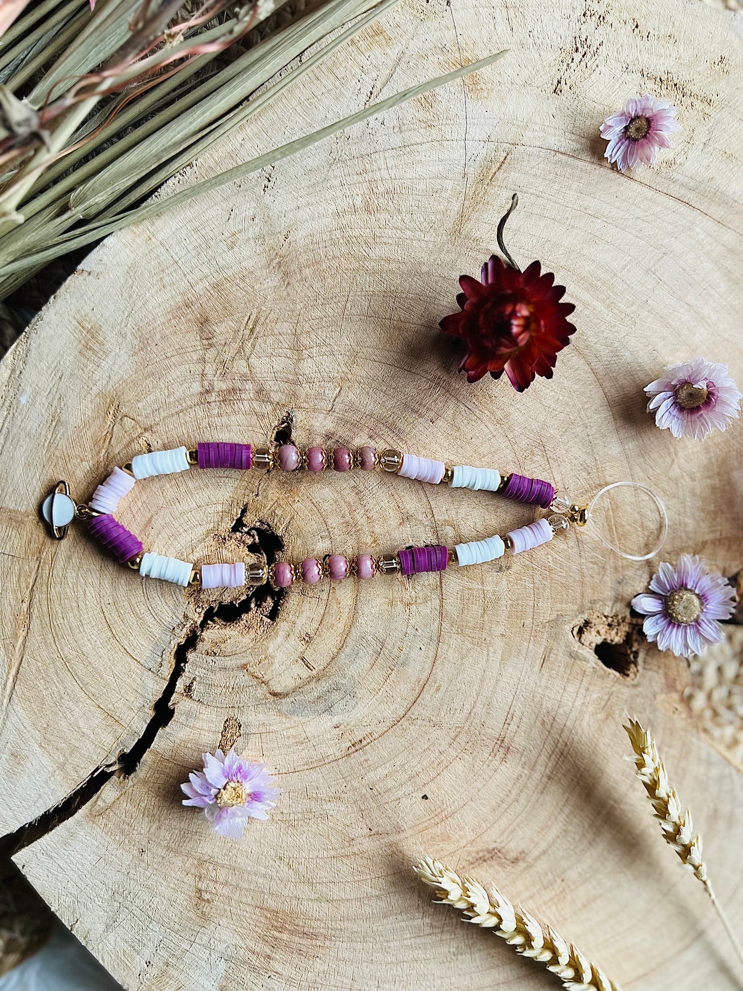 Bijoux de téléphone en pierre de Rhodonite