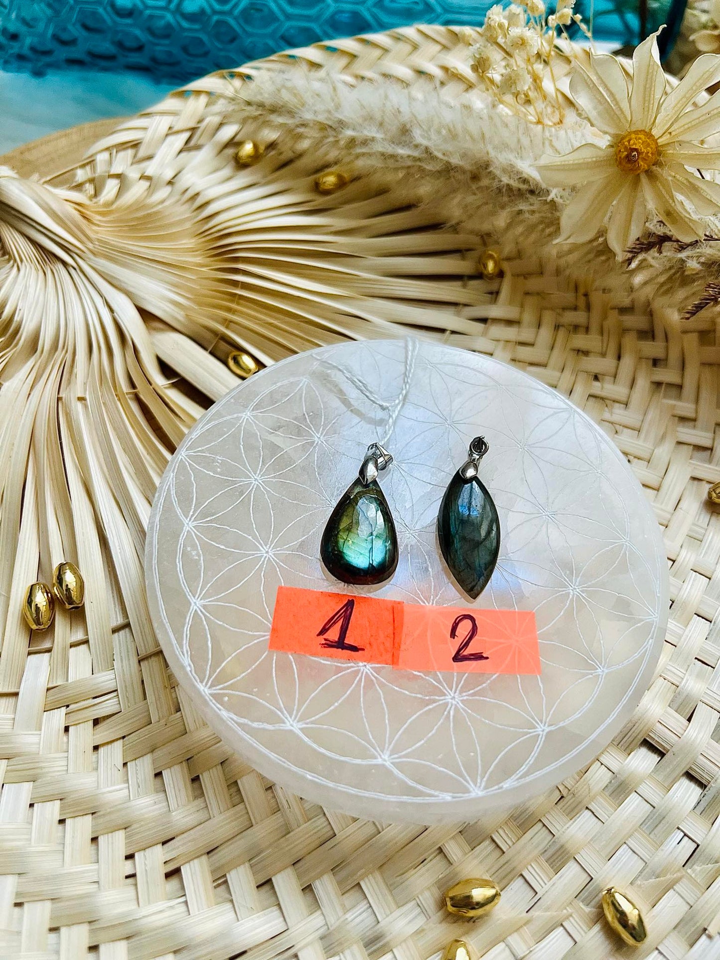 Pendentif en pierre de Labradorite