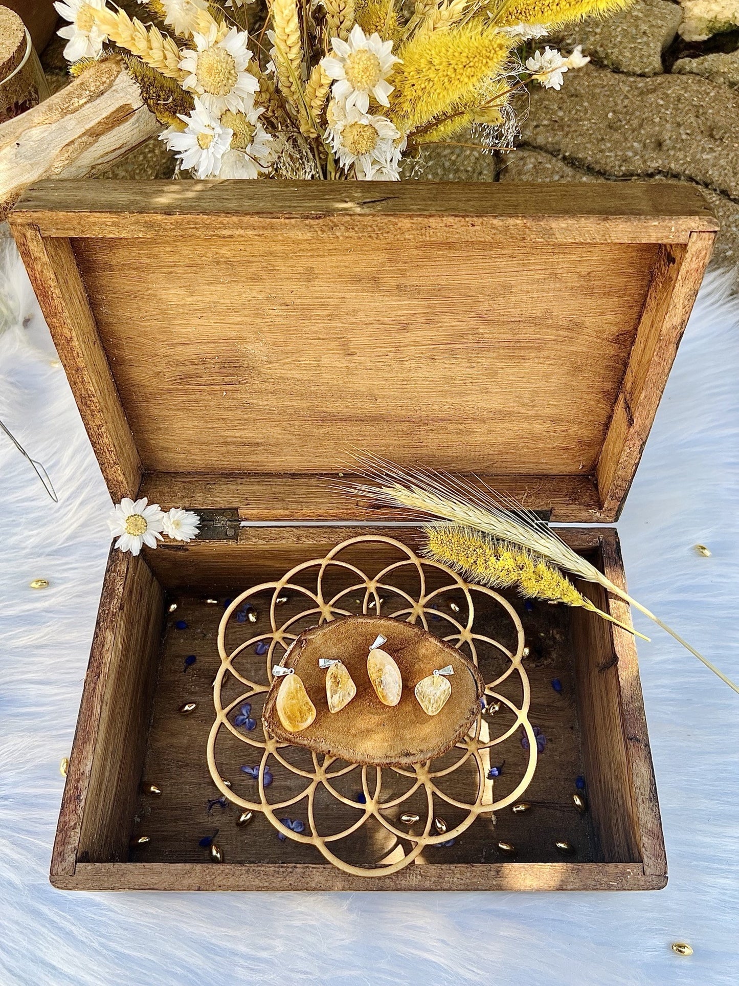 Pendentif en pierre de Citrine Chauffée