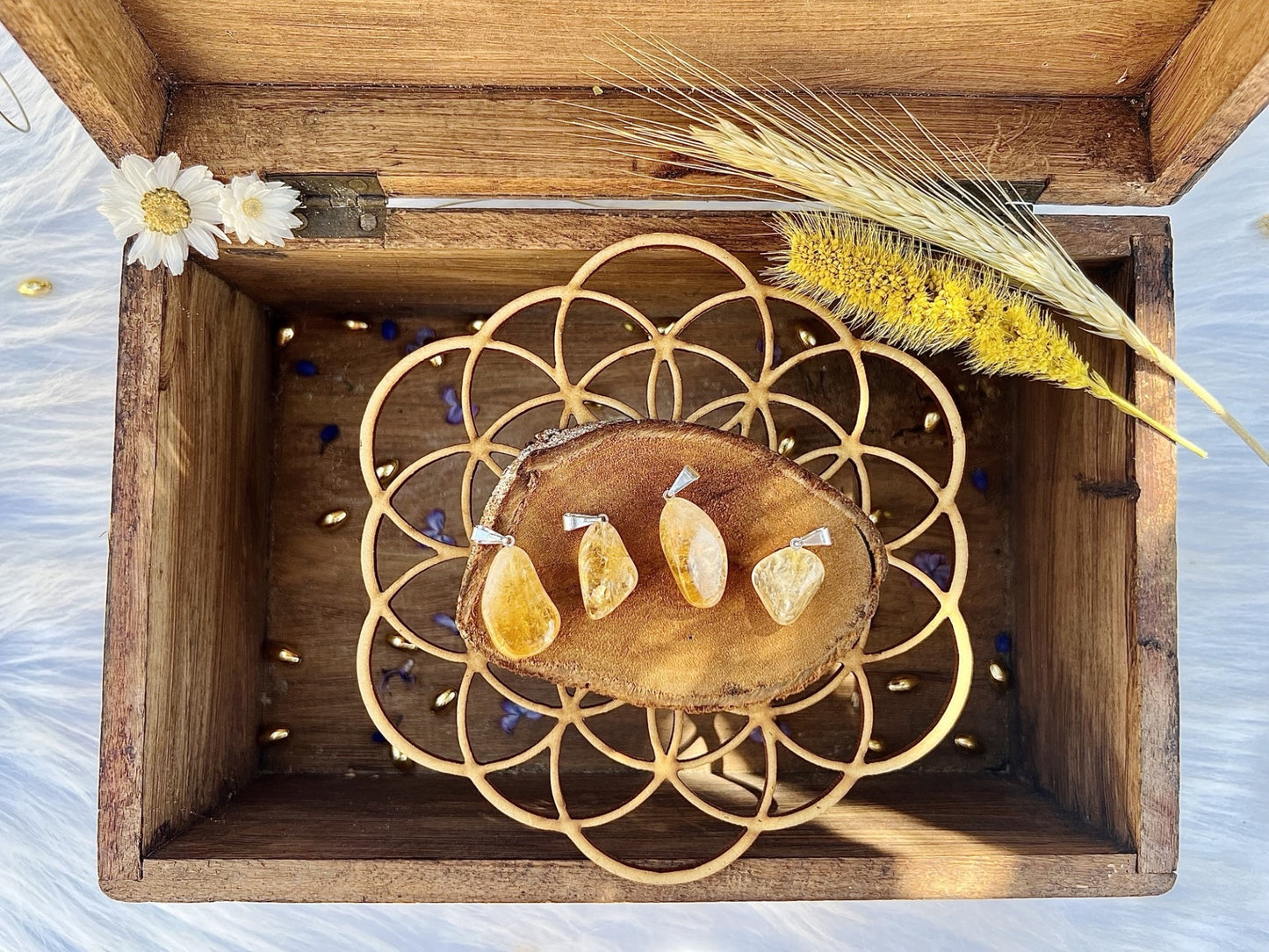 Pendentif en pierre de Citrine Chauffée