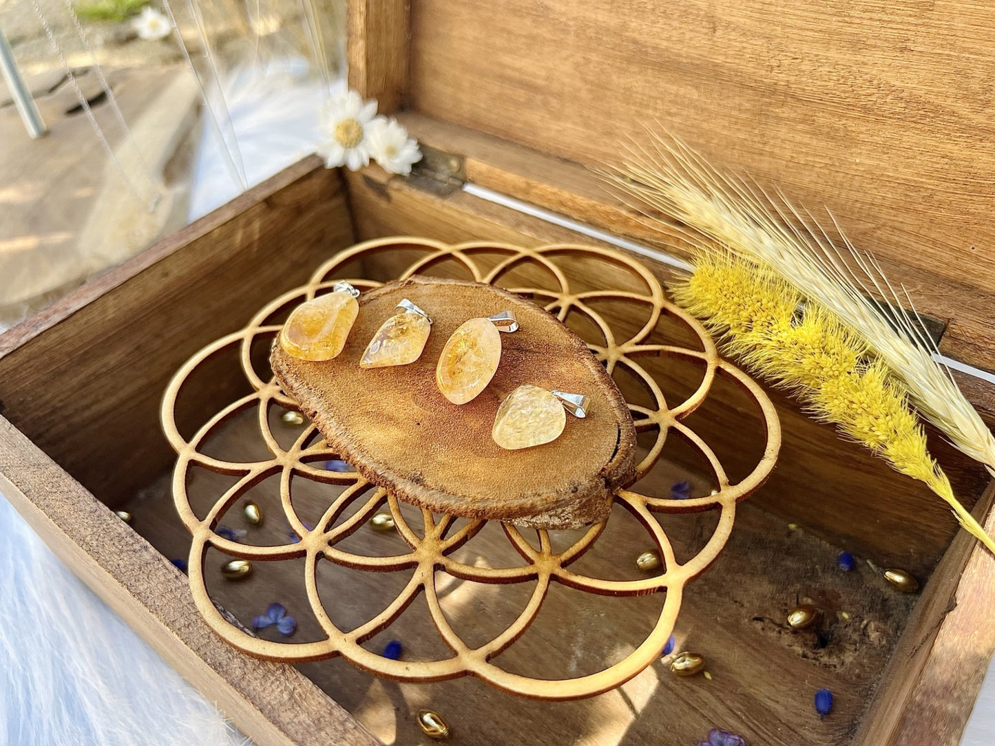 Pendentif en pierre de Citrine Chauffée