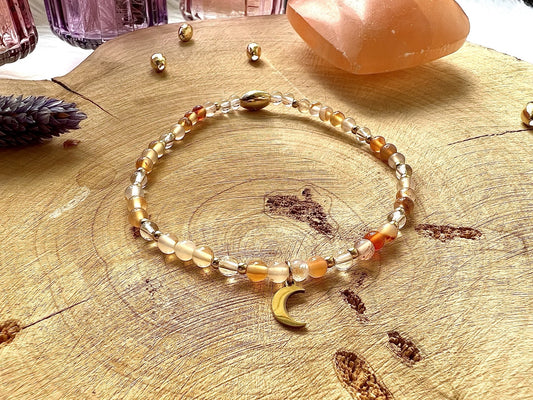 Chaine de Cheville en pierre de Cornaline (4mm)