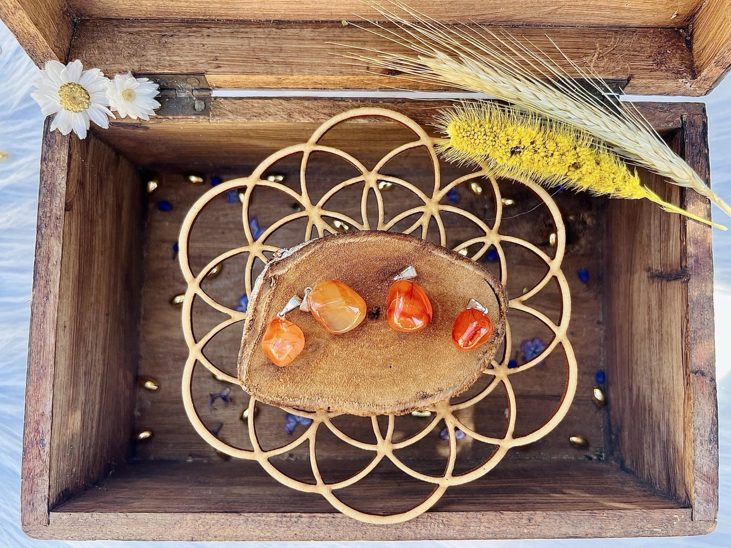 Pendentif en pierre de Cornaline