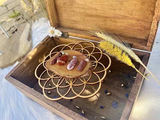 Pendentif en pierre de Jaspe Bréschia Fumé