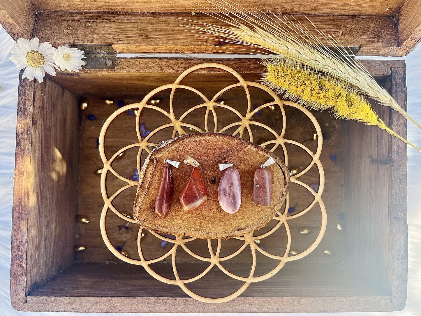 Pendentif en pierre de Jaspe Bréschia Fumé
