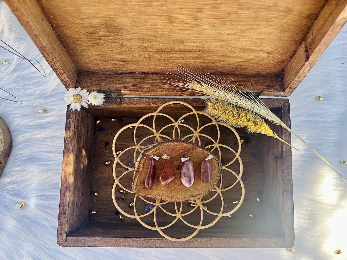 Pendentif en pierre de Jaspe Bréschia Fumé