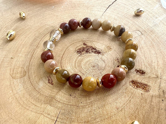 Bracelet en pierre de Jaspe Mookaïte déco (8mm)