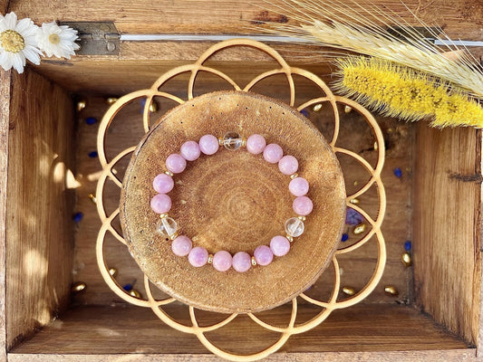 Bracelet en pierre de Lépidolite déco (8mm)