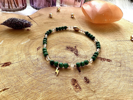 Chaine de Cheville en pierre de Malachite (4mm)