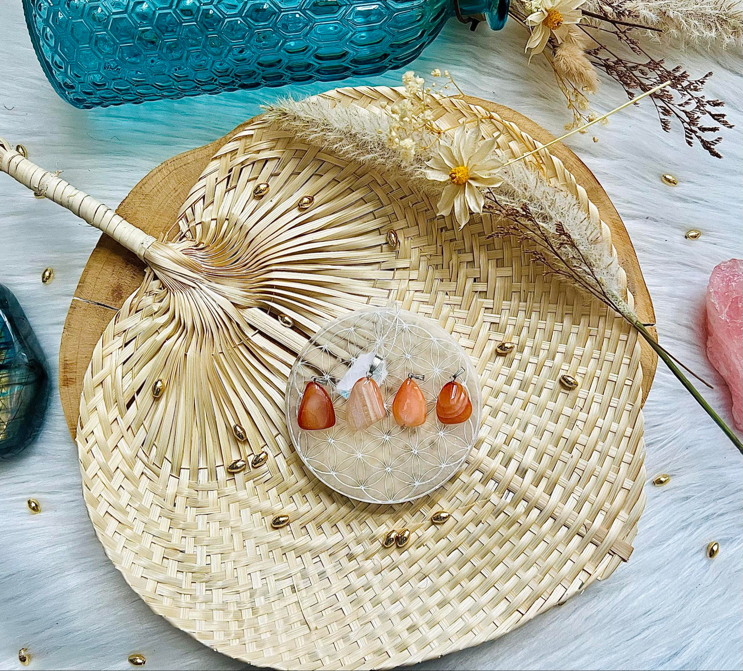 Pendentif en pierre de Cornaline