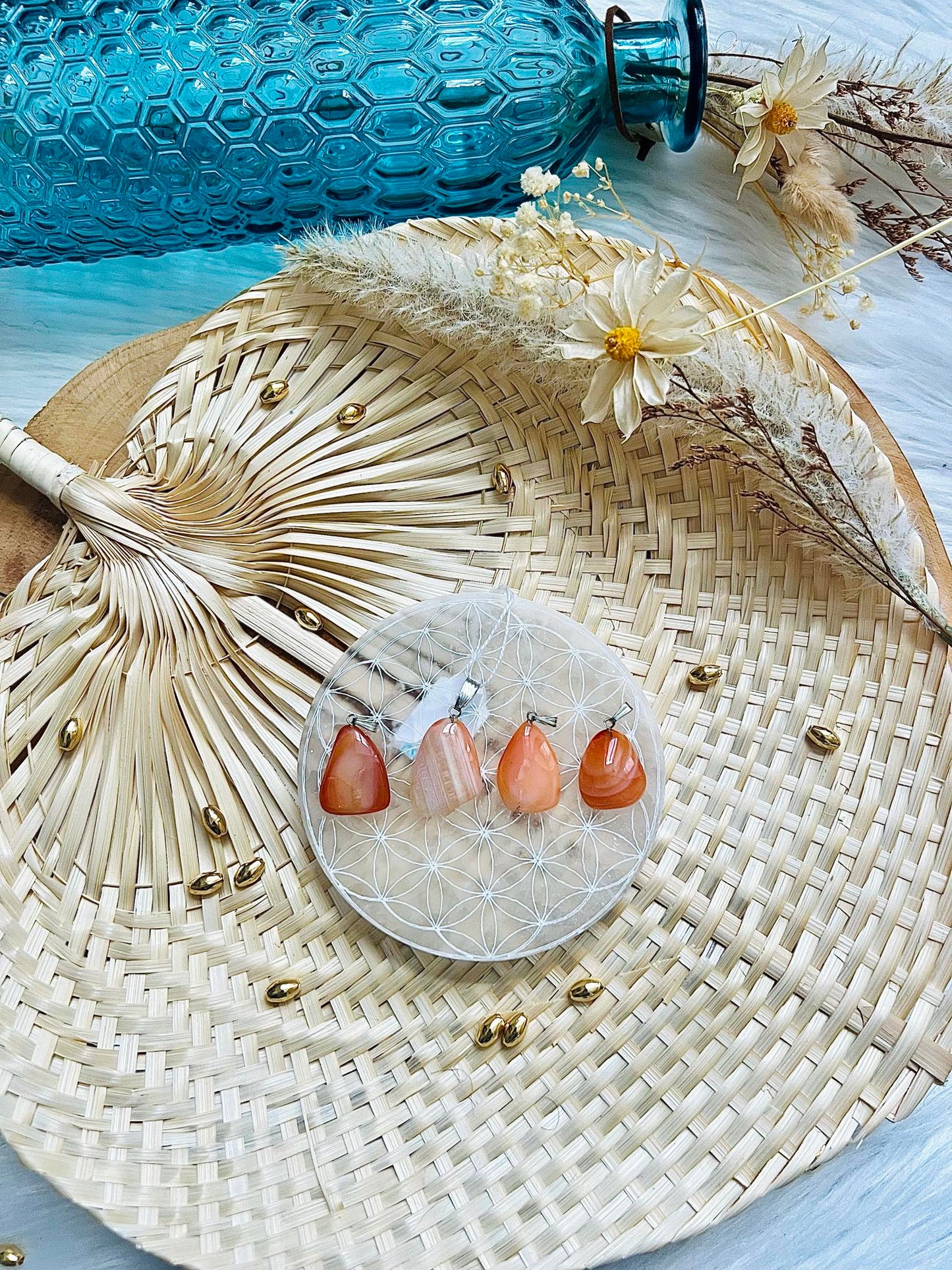 Pendentif en pierre de Cornaline