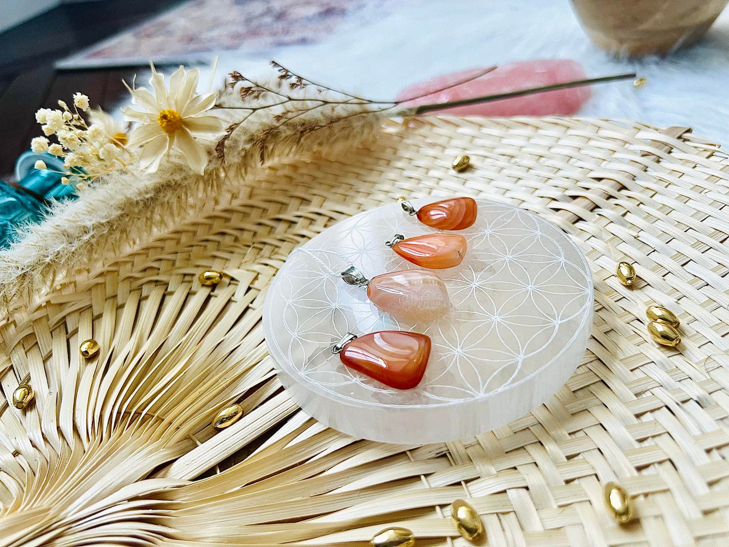 Pendentif en pierre de Cornaline