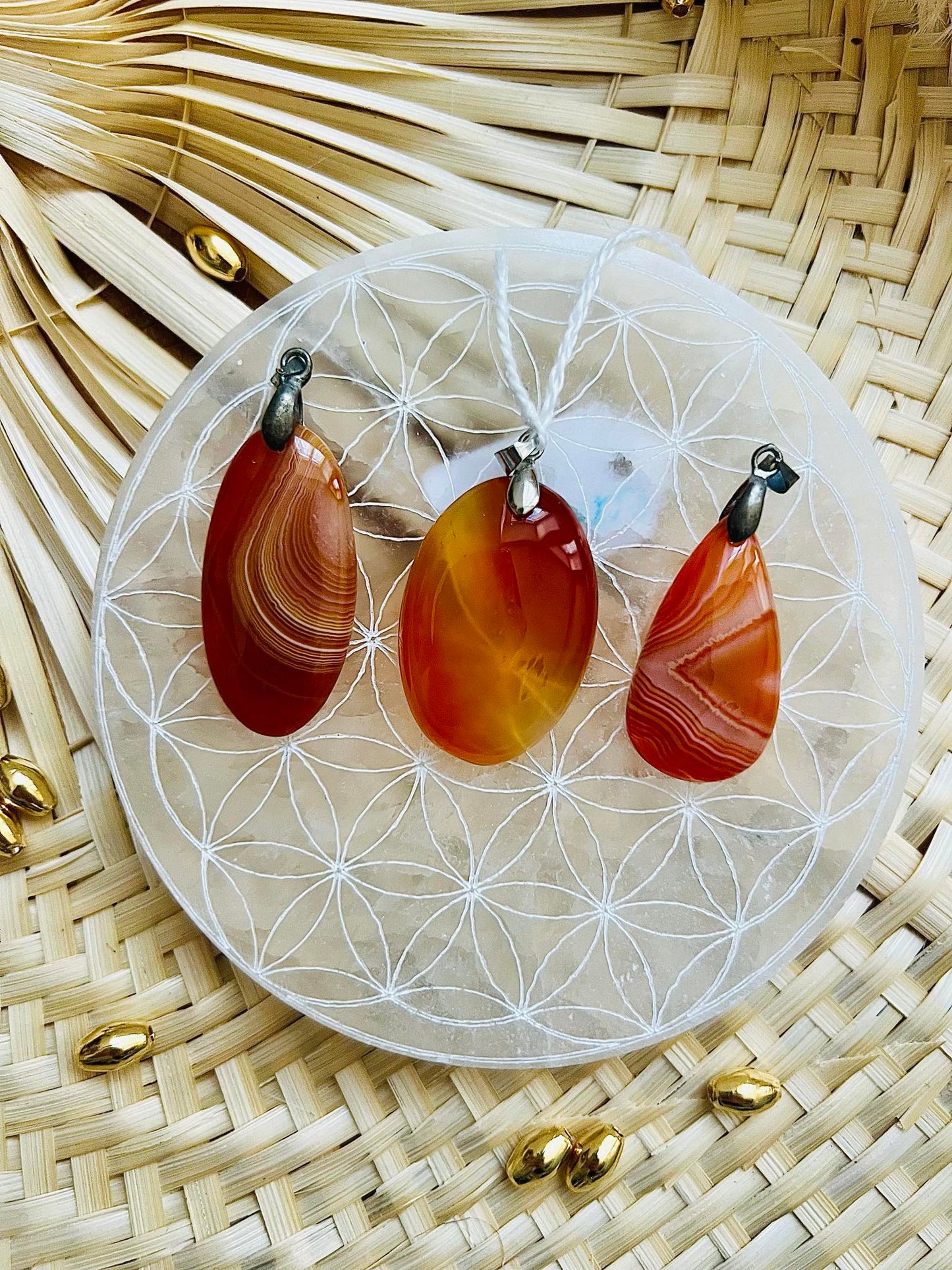 Pendentif en pierre de Cornaline