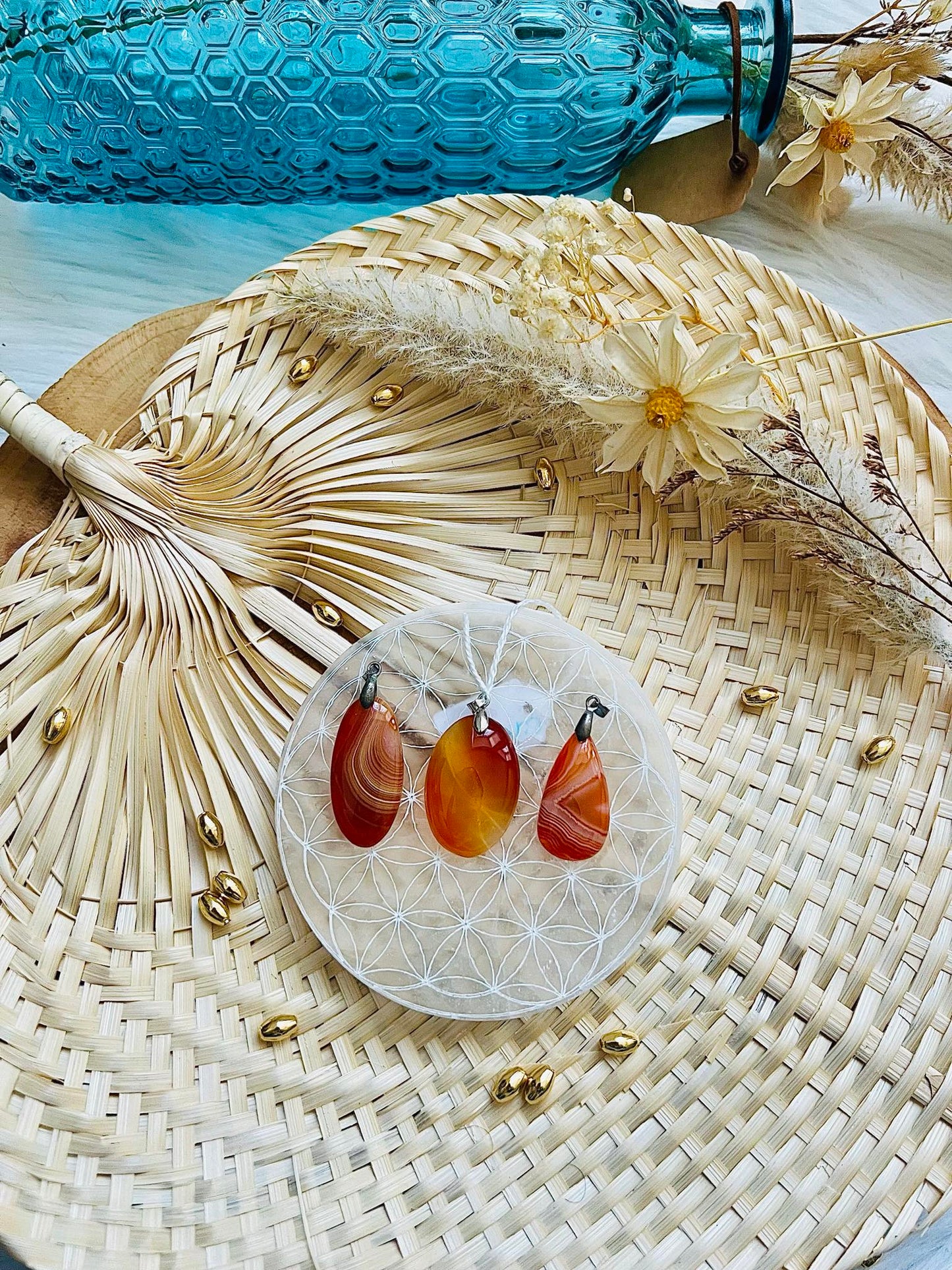 Pendentif en pierre de Cornaline