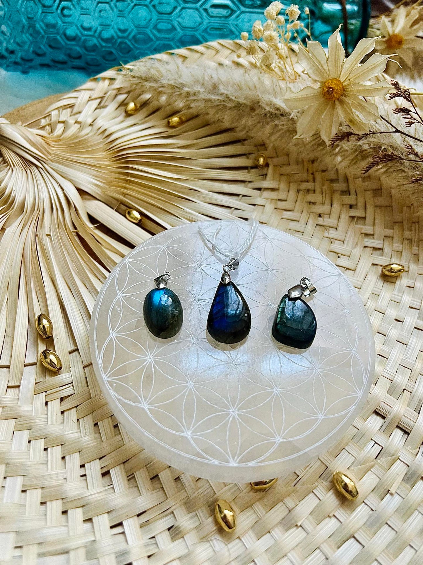 Pendentif en pierre de Labradorite