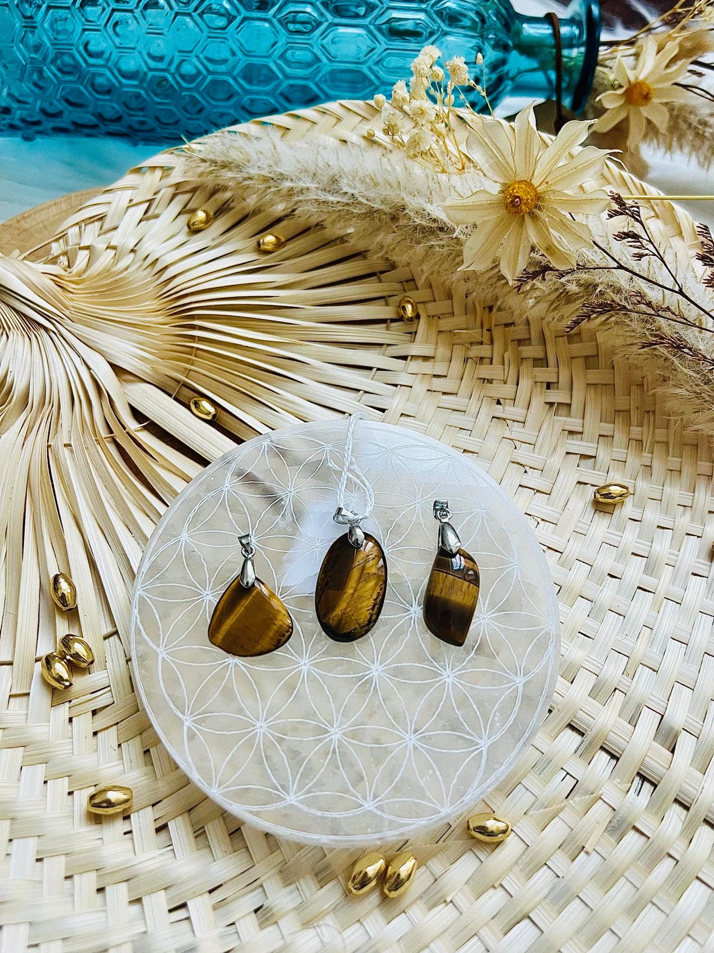 Pendentif en pierre d'Oeil De Tigre